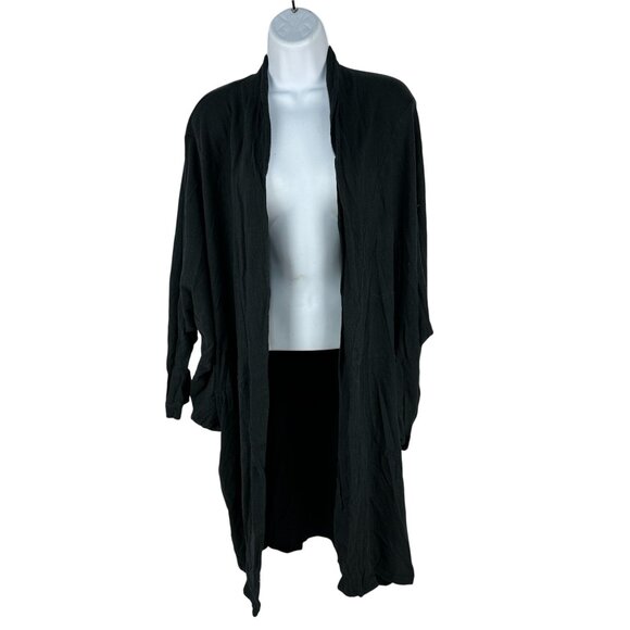 Michelle By Comune Black Open Front Cardigan Size XS 100% Cotton - Picture 1 of 8